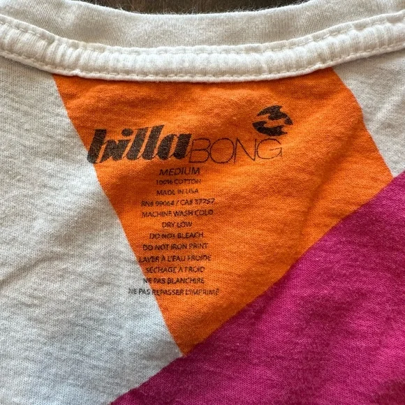 Billabong Multicolor Striped V-Neck T-Shirt - Picture 4 of 6